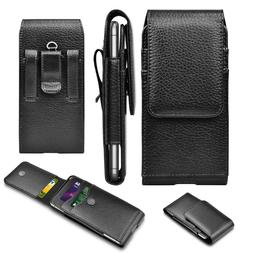 Cell Phone Holster Pouch Leather Wallet RFID Card Holder Cas